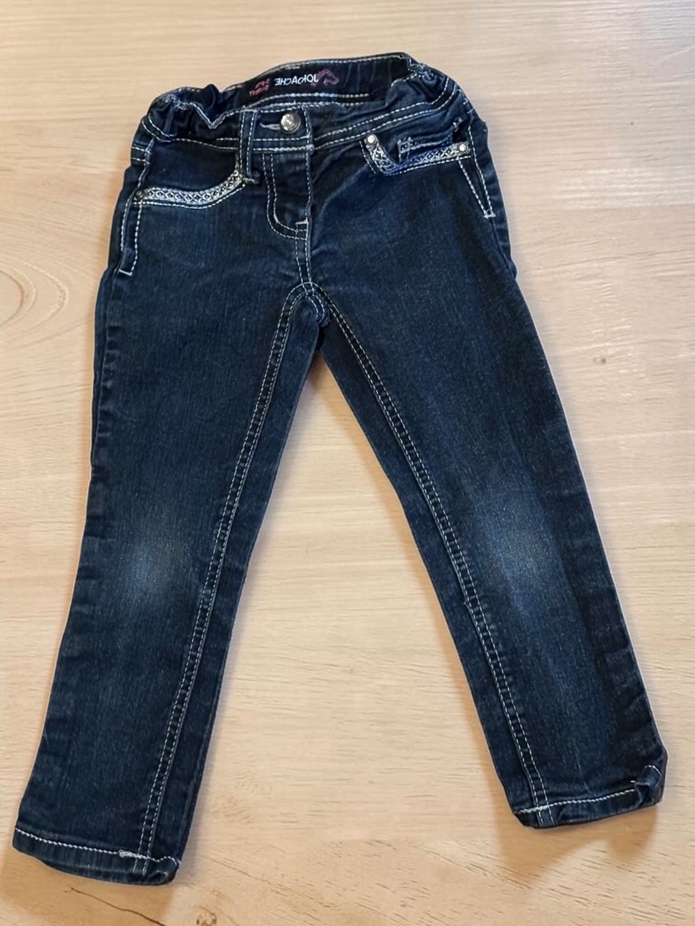 Jordache Dark Wash Kids' Stretch Jeans - Navy Denim Size 4
